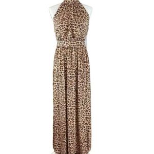 INC International Concepts Brown Tan Halter Maxi Sundress